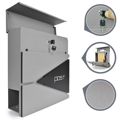 D3696 poštová schránka strieborno / čierna D3696 poštová schránka strieborno / čierna