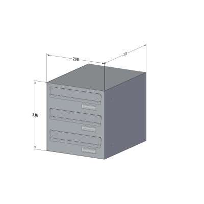 MO 30 schránka modulová obojstranná RAL7040 MO 30 schránka modulová obojstranná RAL7040