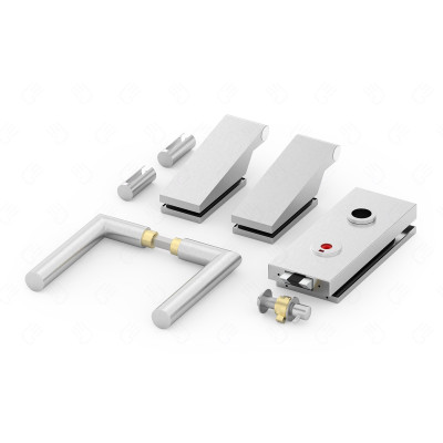 Kľučka na sklo SLIM PRO INOX sada na WC