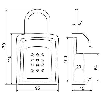 KB.E2 bezpečnostná schránka na kľúče
