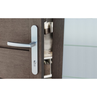 Ročka PROXIMA z dolgim ščitom, nerjaveče jeklo.