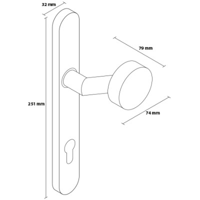Proxima kljuka + ročaj nerjaveče.