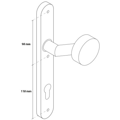 Proxima kljuka + ročaj nerjaveče.
