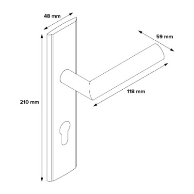 MIRO notranje ključavnice za vhodna vrata, levo obračanje, 72 mm, VMINL