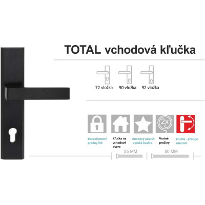 TOTAL vhodna ključavnica - ključka črna TOTAL vhodna ključavnica - ključka črna