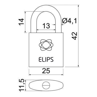 RV.ELIPS.25.SU1 je viseči zámek typu SU.