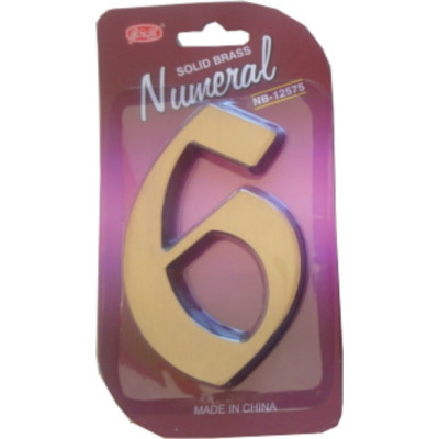 Číslo fasádne " 6 " bronz 125mm Číslo fasádne " 6 " bronz 125mm