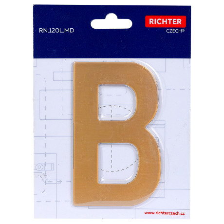 RN.120L.B.MD je model ključnice s délkou 120 mm a povrchovou úpravou z mědi. Písmeno "B" v názvu značí design klíče.