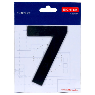 RN.120L.7.CE številka "7" 120 mm mat črna