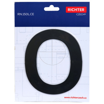 RN.150L.0.CE številka "0" 150 mm črna mat RN.150L.0.CE številka "0" 150 mm črna mat