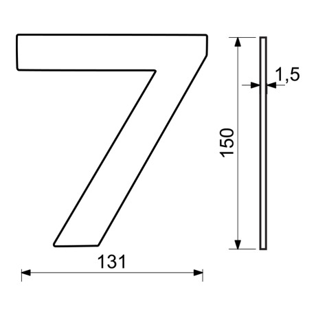 RN.150L.7.CE je kódové označení pro produkt. Číslo "7" znamená délku 150 mm a černá matná barva.