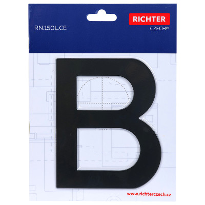 RN.150L.B.CE pismo "B" 150mm mat črna RN.150L.B.CE pismo "B" 150mm mat črna