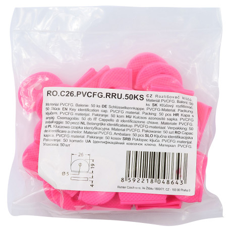 RO.C26.PVCFG.RRU.50KS je rozlišovač kľúčov, ktorý sa používa na identifikáciu rôznych typov kľúčov. Je to doplnok určený pre kľú