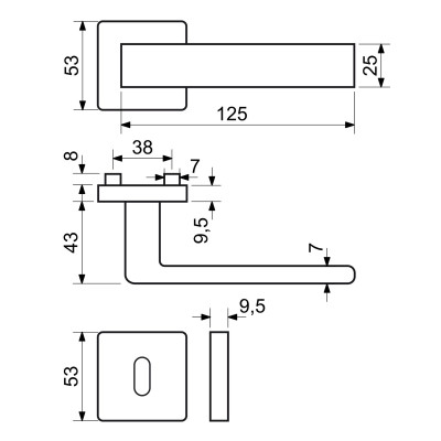 RK.C1.MILANO.BB.NIMAT kljuka za vrata