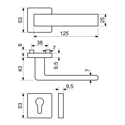 RK.C1.MILANO.PZ.NIMAT kljuka za vrata