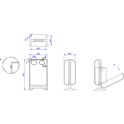 Koš za smeti velik siv.