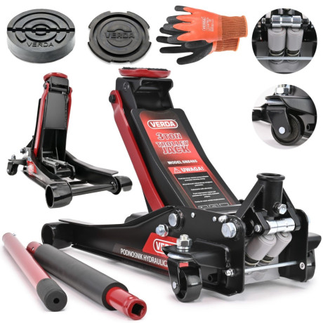 Hidravlično nizkoprofilno dvigalo s dvojnimi batnimi črpalkami 3T D8465.