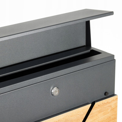 NIKA poštni nabiralnik antracit + imitacija lesa