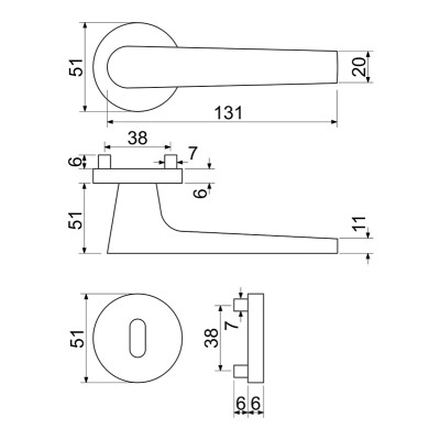 RK.K16.BOLOGNA.BB.NIMAT kljuka za vrata