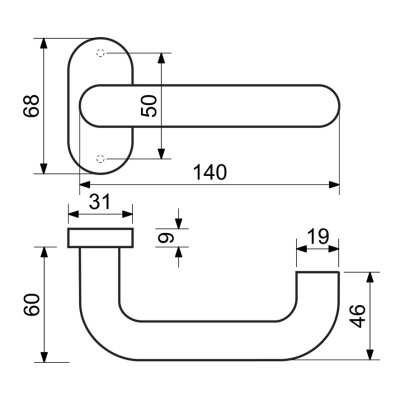 RK.F.1968.CE - Ročka na vrata črna
