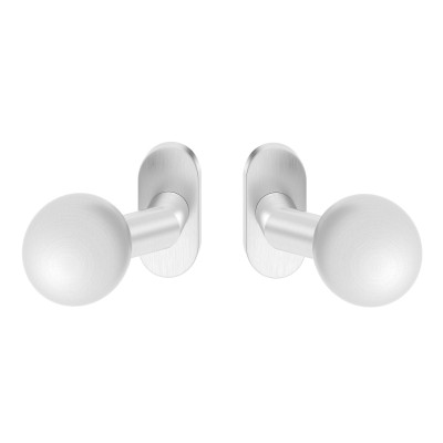 Ovalna kljuka na okroglem nerjavečem ščitu SGOWO - komplet (par).