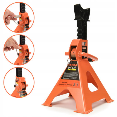 D2445 podporna jekla pod avto 3T z dodatno zavoro