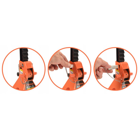 D2445 podporna jekla pod avto 3T z dodatno zavoro