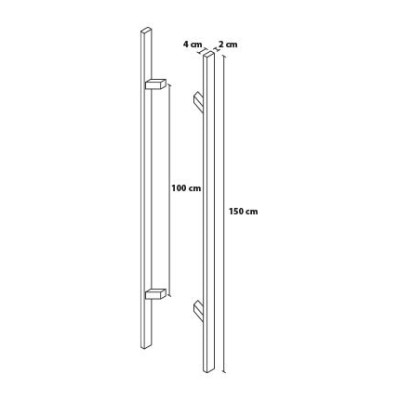 Obojestransko posneto kvadratno držalo 150/100