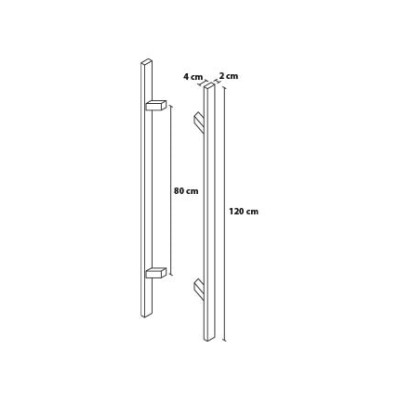 Obojestransko posneto kvadratno držalo 120/80