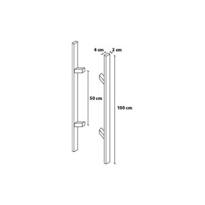 Obojestransko posneto kvadratno držalo 100/50