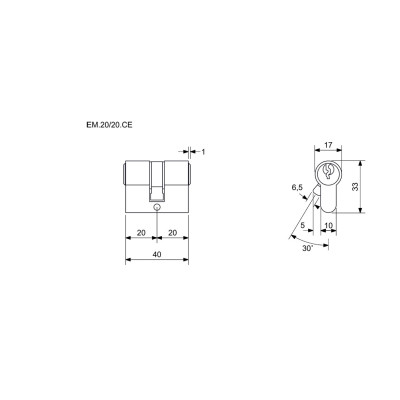 EURO negaletni cilindrični vložek Richter czech EURO negaletni cilindrični vložek Richter czech