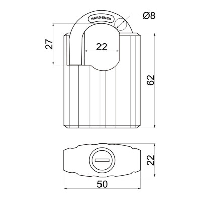 RV.STONE.50 ključavnica obešanka