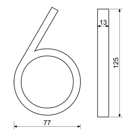Št. RN.125V.6.CE številka "6" črna