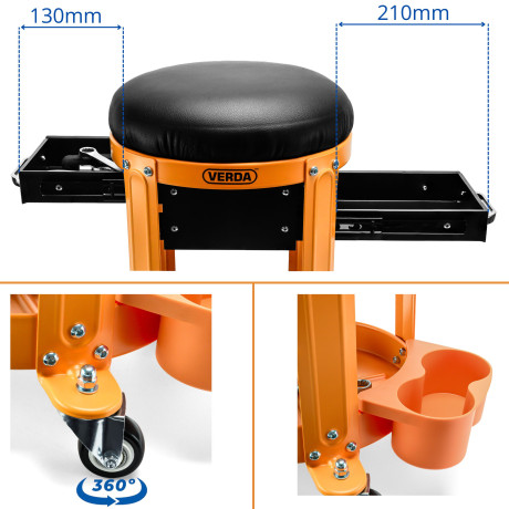 Delavni stol z vrtenjem za 360° SN6715