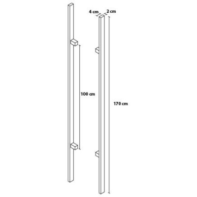 Obojestransko kvadratno držalo 170/100