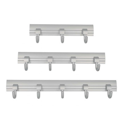 BRUNO obešalnik s 4 kavlji, aluminijast, 294mm