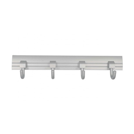 BRUNO obešalnik s 4 kavlji, aluminijast, 294mm