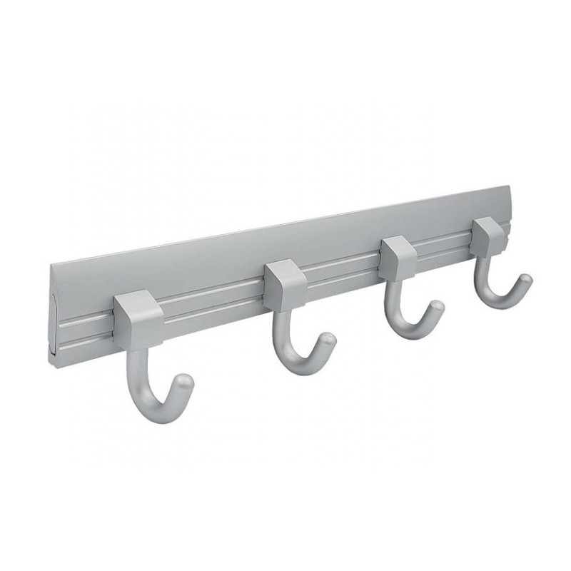 BRUNO obešalnik s 4 kavlji, aluminijast, 294mm BRUNO obešalnik s 4 kavlji, aluminijast, 294mm