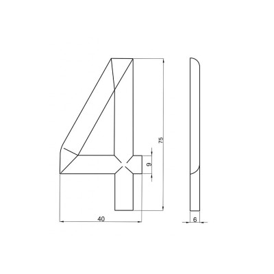 Številka "4" 75mm bronasta