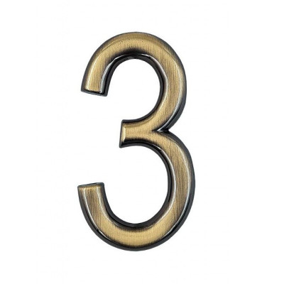 Številka "3" 75mm bronasta