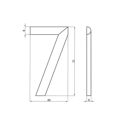 Številka "7" 75 mm bronzasta