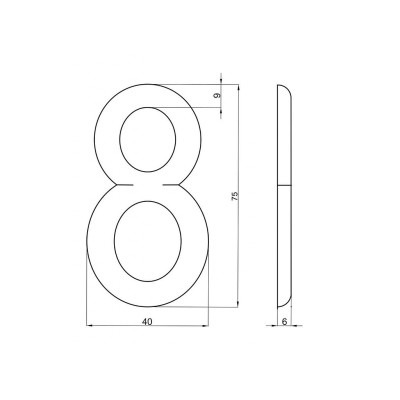 Številka "8" iz brona, premer 75 mm. Številka "8" iz brona, premer 75 mm.