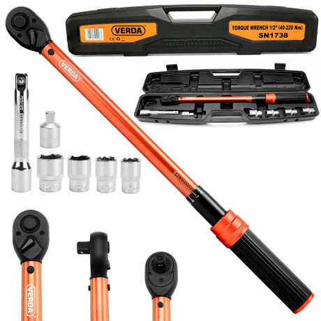 D1738 momentni ključ za kolesa 1/2" 40-220 Nm