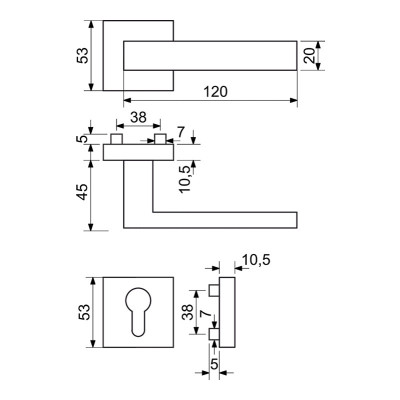 RK.TP-FORM.PZ.CE kljuka za vrata RK.TP-FORM.PZ.CE kljuka za vrata