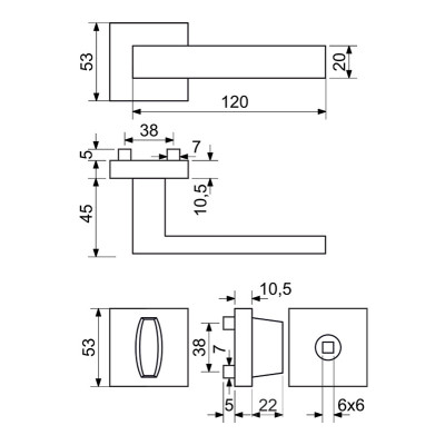 RK.TP-FORM.WC.CE kljuka na vratima RK.TP-FORM.WC.CE kljuka na vratima