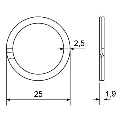 Ključni obroček 25 mm / komplet 5 kosov / RVR.RX.25.FL.ANT.5KS Ključni obroček 25 mm / komplet 5 kosov / RVR.RX.25.FL.ANT.5KS