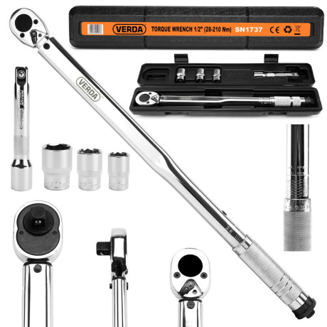 D1737 momentni ključ za kolesa 1/2" 28–210 Nm