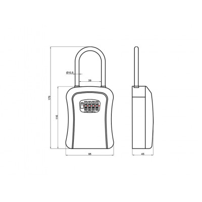 Ključavnica za ključe za obešanje S 175x100x40mm.