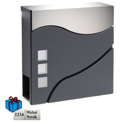 D3686 poštni nabiralnik nerjaveče jeklo / antracit