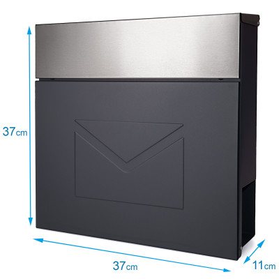D3691 poštni predal v antracitni barvi + nerjavečega jekla D3691 poštni predal v antracitni barvi + nerjavečega jekla